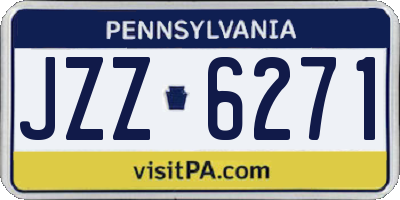 PA license plate JZZ6271