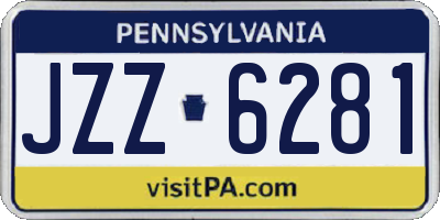 PA license plate JZZ6281