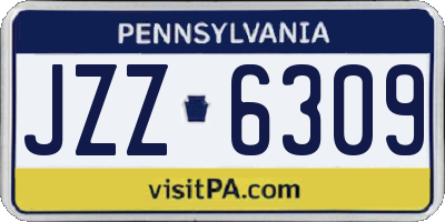 PA license plate JZZ6309