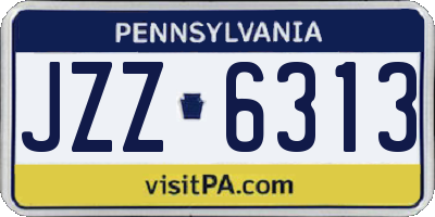 PA license plate JZZ6313
