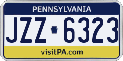 PA license plate JZZ6323