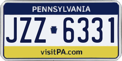 PA license plate JZZ6331