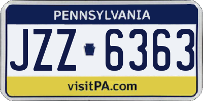 PA license plate JZZ6363