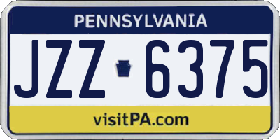 PA license plate JZZ6375