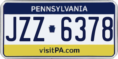 PA license plate JZZ6378