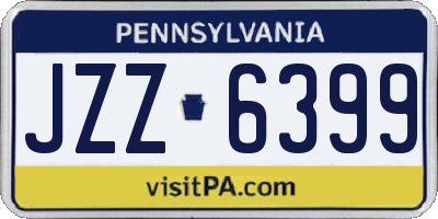PA license plate JZZ6399