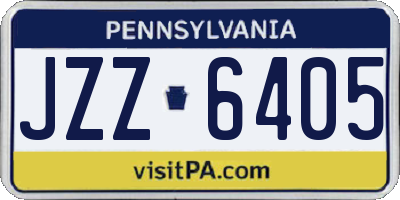 PA license plate JZZ6405