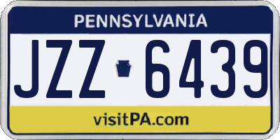 PA license plate JZZ6439