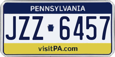 PA license plate JZZ6457