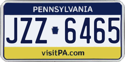 PA license plate JZZ6465