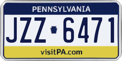 PA license plate JZZ6471