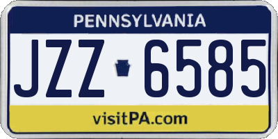 PA license plate JZZ6585