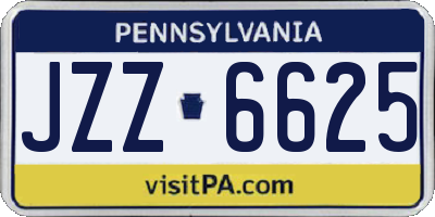 PA license plate JZZ6625