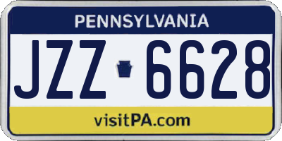 PA license plate JZZ6628