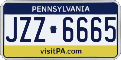 PA license plate JZZ6665