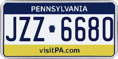 PA license plate JZZ6680
