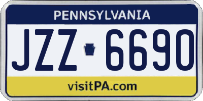 PA license plate JZZ6690