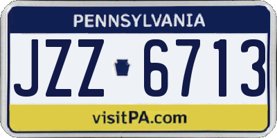 PA license plate JZZ6713