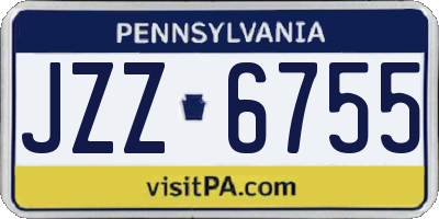 PA license plate JZZ6755
