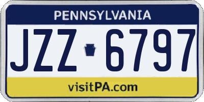 PA license plate JZZ6797