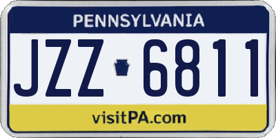 PA license plate JZZ6811