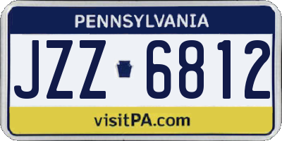PA license plate JZZ6812