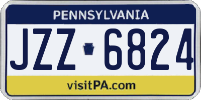 PA license plate JZZ6824