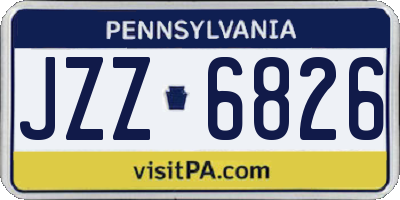 PA license plate JZZ6826