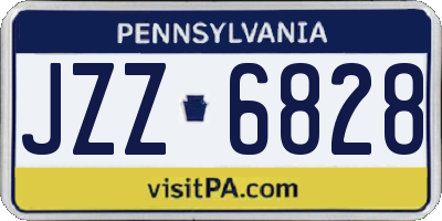 PA license plate JZZ6828