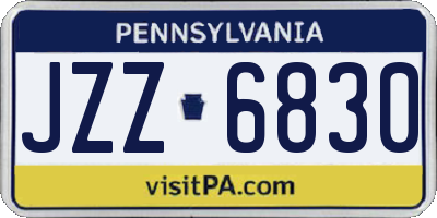 PA license plate JZZ6830