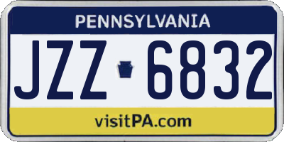 PA license plate JZZ6832