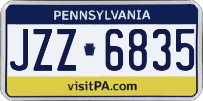 PA license plate JZZ6835