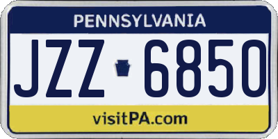 PA license plate JZZ6850