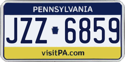 PA license plate JZZ6859