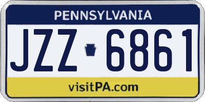 PA license plate JZZ6861