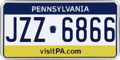 PA license plate JZZ6866