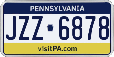 PA license plate JZZ6878