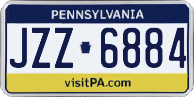 PA license plate JZZ6884