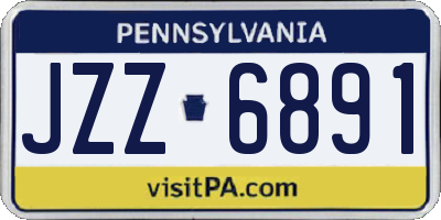 PA license plate JZZ6891