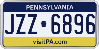 PA license plate JZZ6896