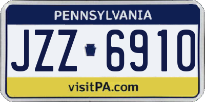 PA license plate JZZ6910
