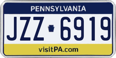 PA license plate JZZ6919
