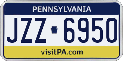 PA license plate JZZ6950