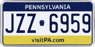 PA license plate JZZ6959