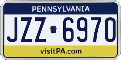 PA license plate JZZ6970