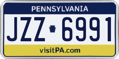 PA license plate JZZ6991