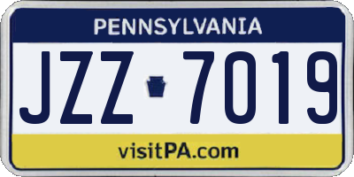 PA license plate JZZ7019
