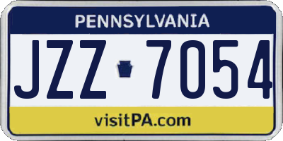 PA license plate JZZ7054