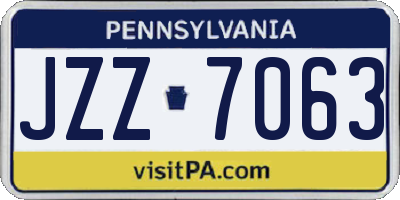 PA license plate JZZ7063