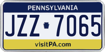 PA license plate JZZ7065